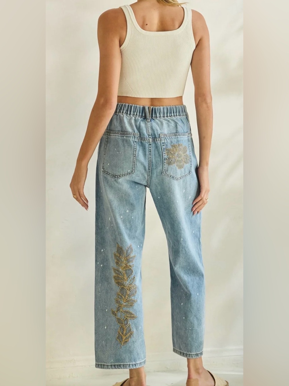 New oli & Hali embroidered jeans brand new style! S M L XL - Picture 4 of 5